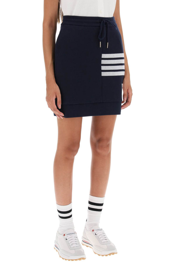 Knitted Mini Skirt With 4 Bar Motif - Thom Browne - Women