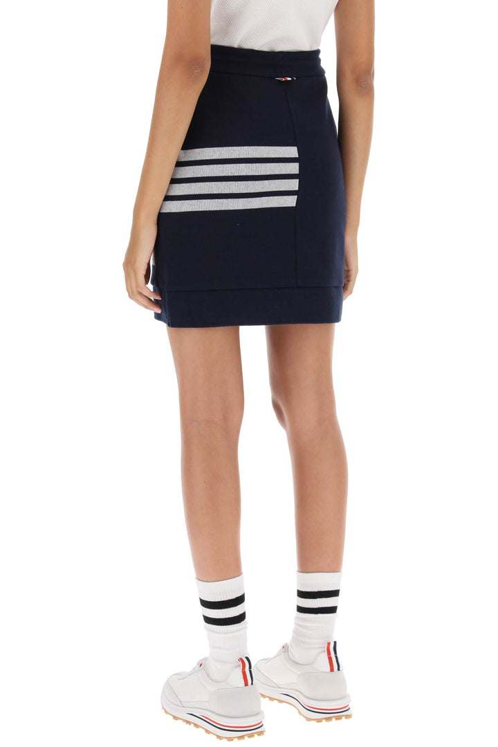 Knitted Mini Skirt With 4 Bar Motif - Thom Browne - Women