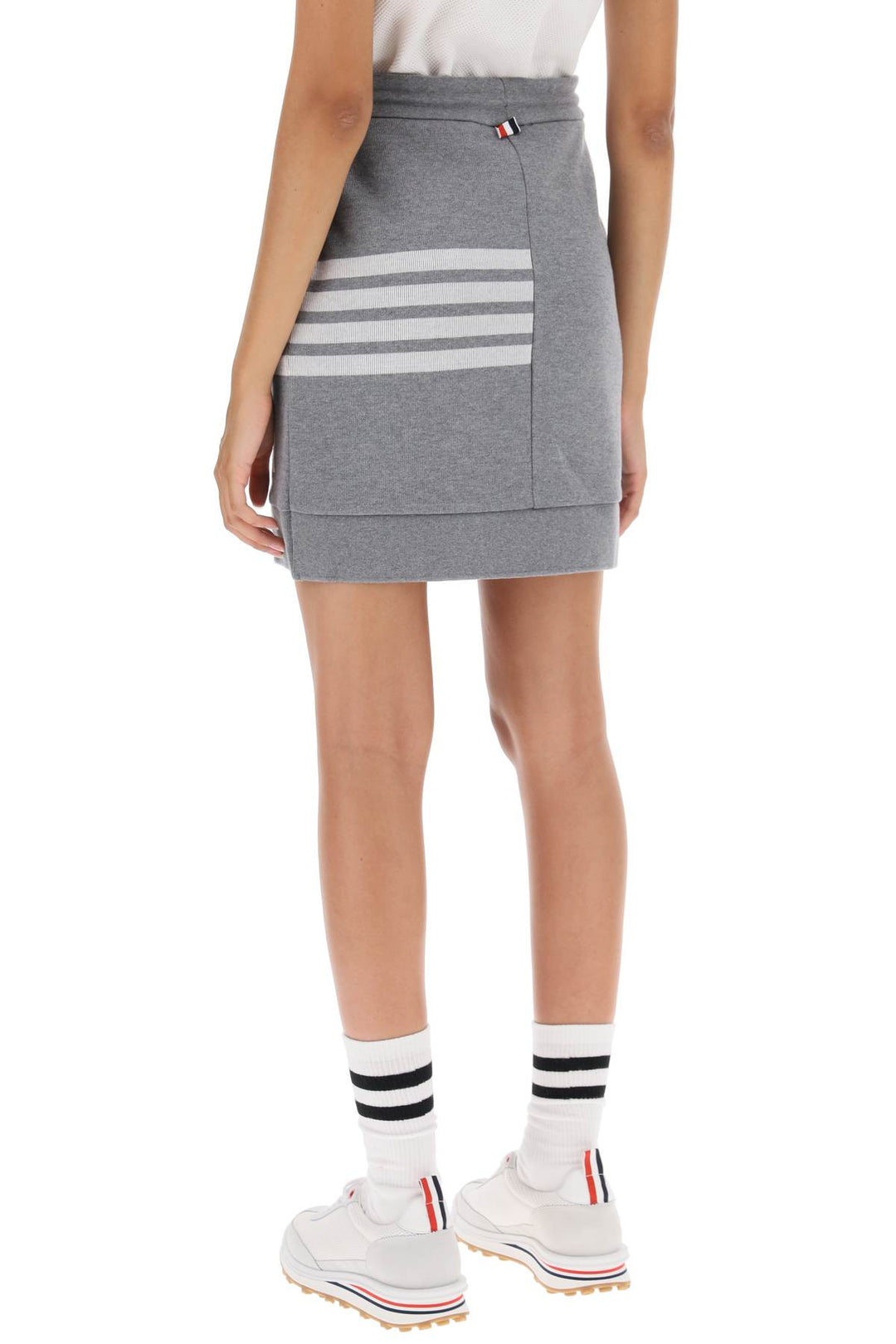 Knitted Mini Skirt With 4 Bar Motif - Thom Browne - Women