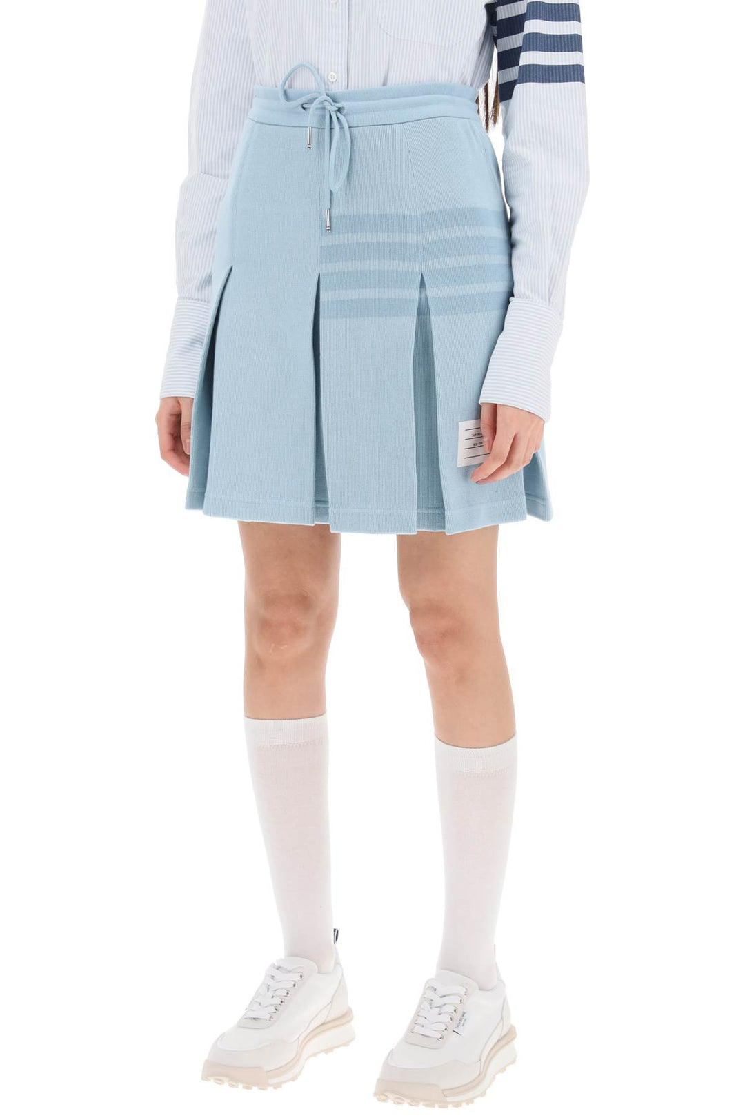 Knitted 4 Bar Pleated Skirt - Thom Browne - Women