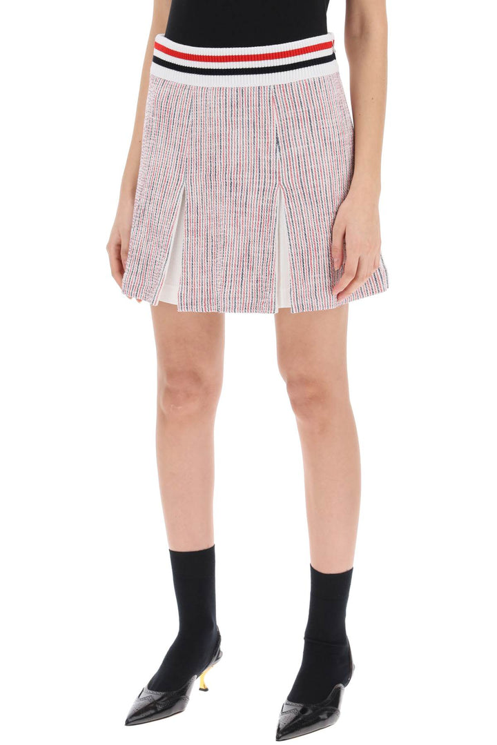 Minigonna In Tweed Di Cotone Seersucker - Thom Browne - Women