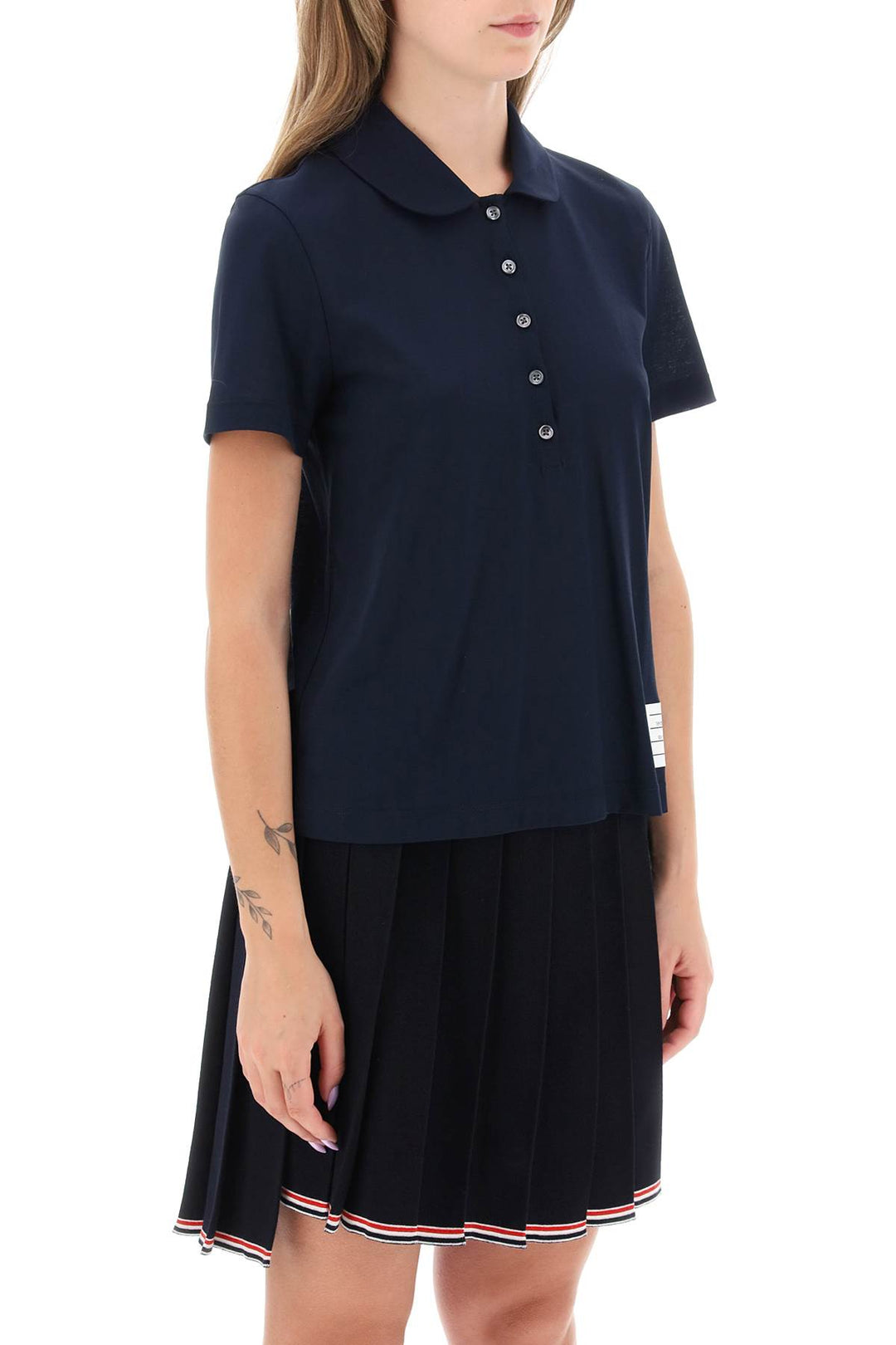 Polo Shirt In Crepe Jersey - Thom Browne - Women