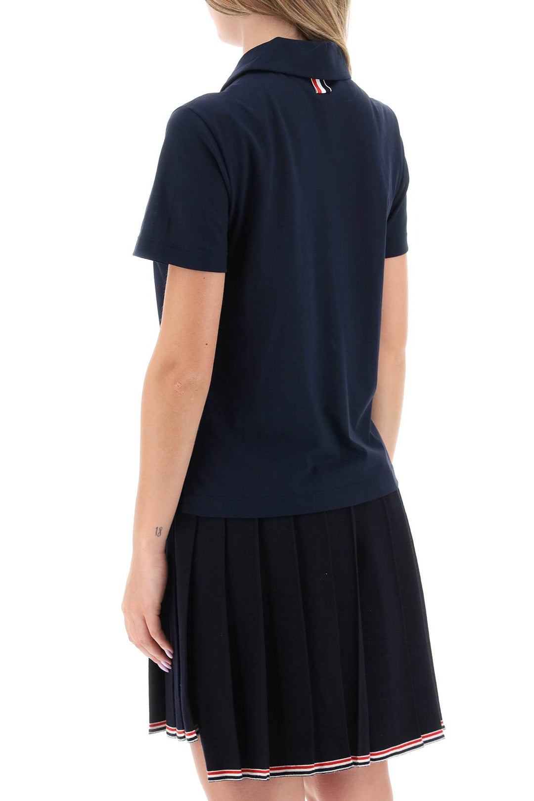 Polo Shirt In Crepe Jersey - Thom Browne - Women