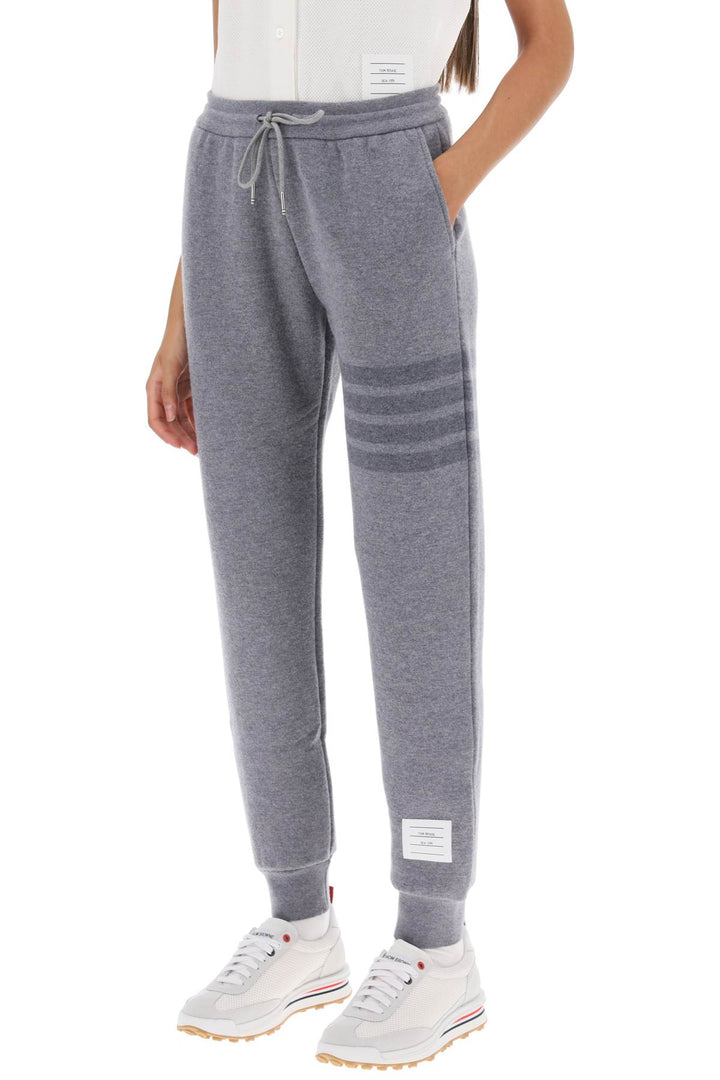 Knitted Joggers With 4 Bar Motif - Thom Browne - Women