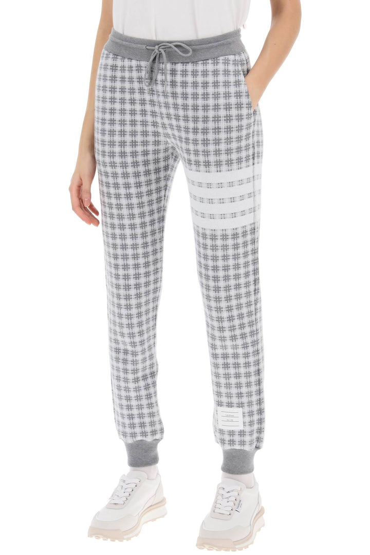 4 Bar Joggers In Check Knit - Thom Browne - Women