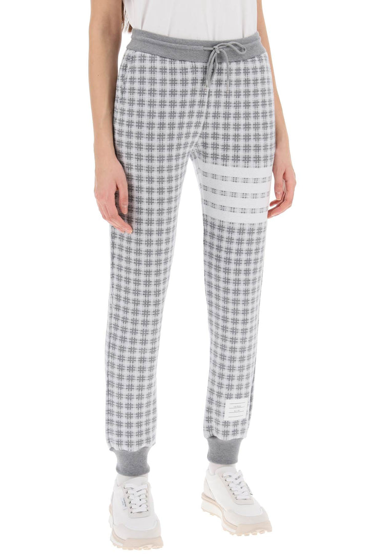 4 Bar Joggers In Check Knit - Thom Browne - Women