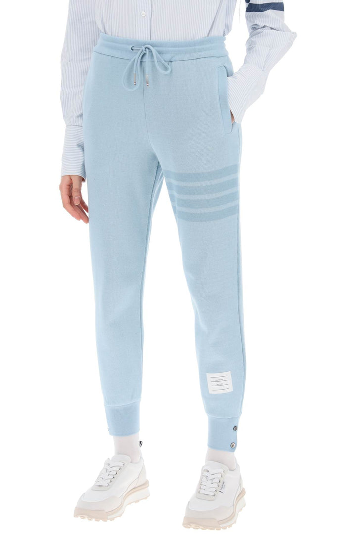 4 Bar Joggers In Cotton Knit - Thom Browne - Women