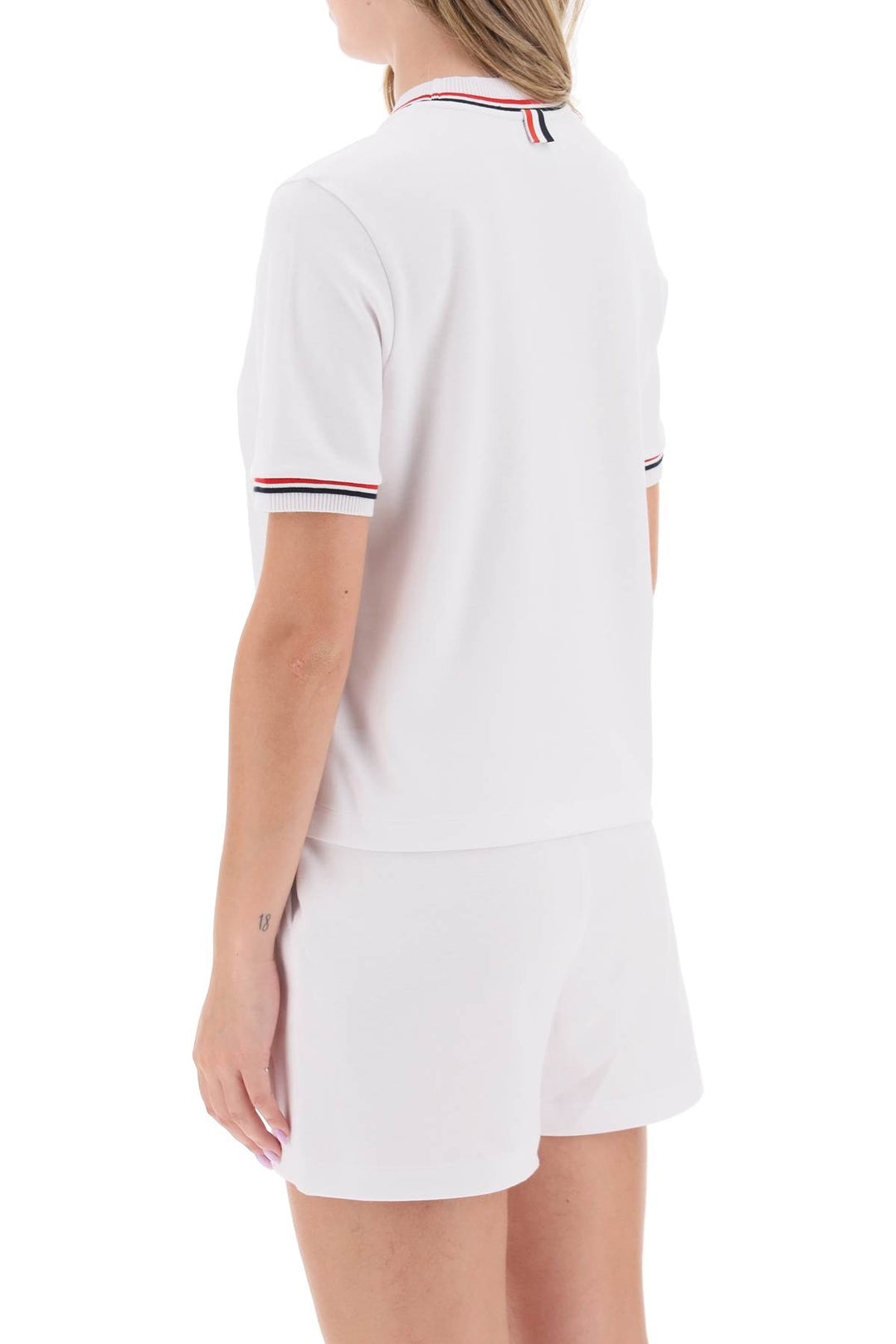 Cropped T Shirt In Cotton - Thom Browne - Women