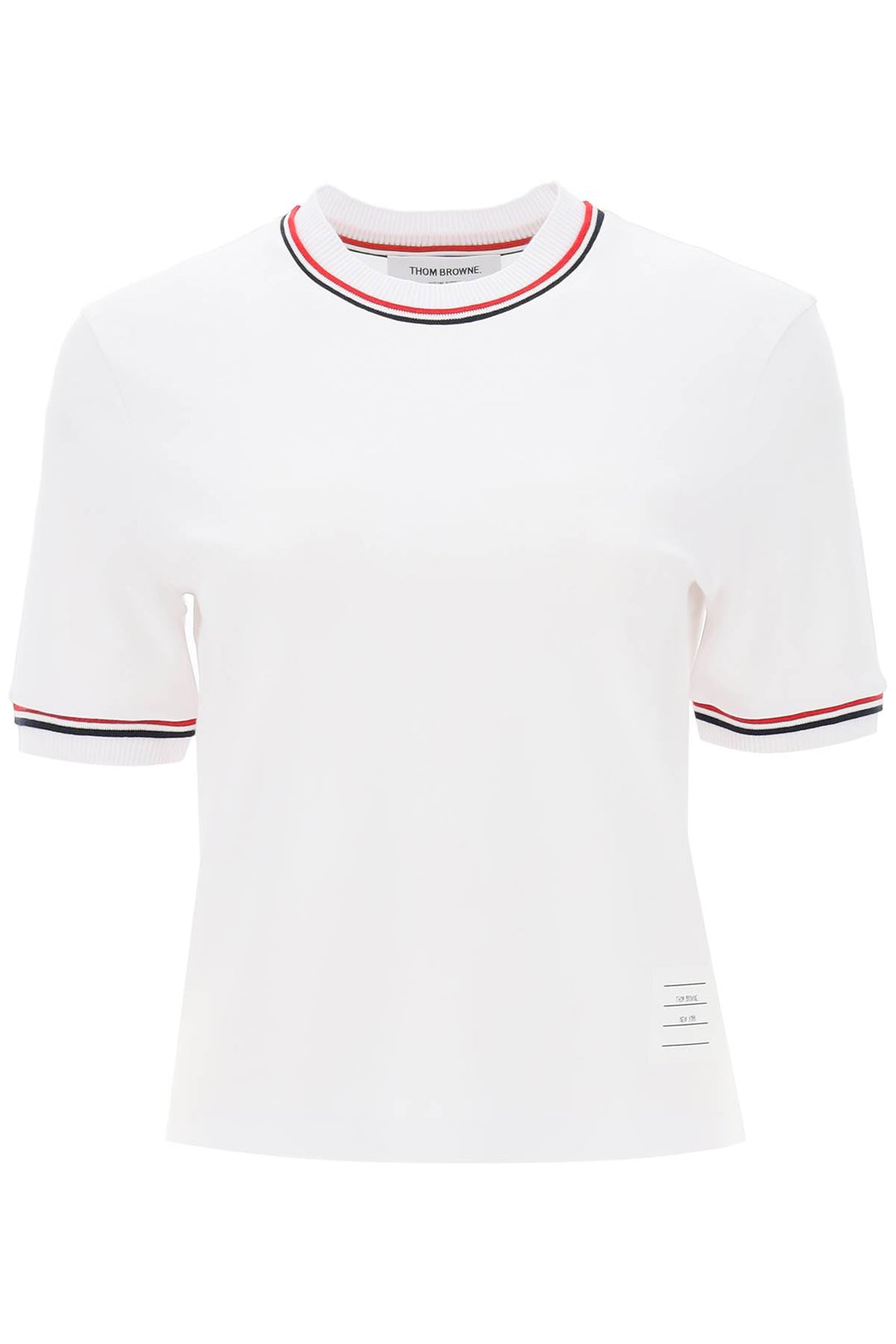 Cropped T Shirt In Cotton - Thom Browne - Women