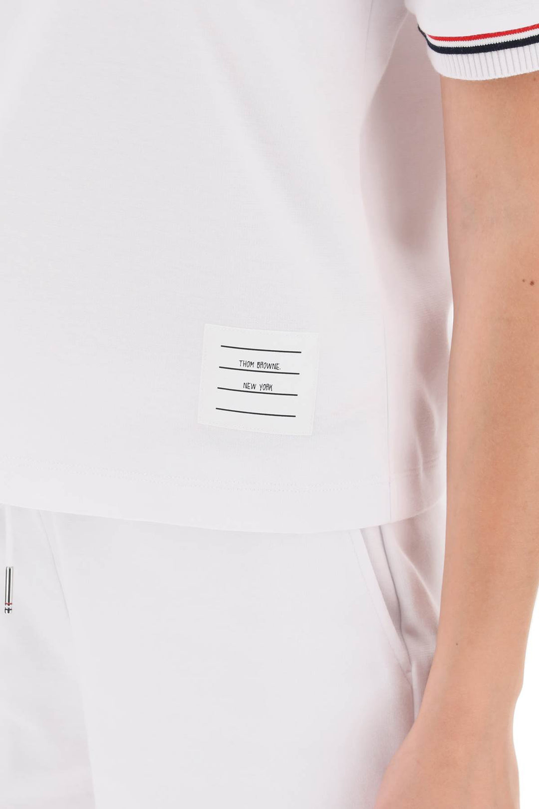 Cropped T Shirt In Cotton - Thom Browne - Women