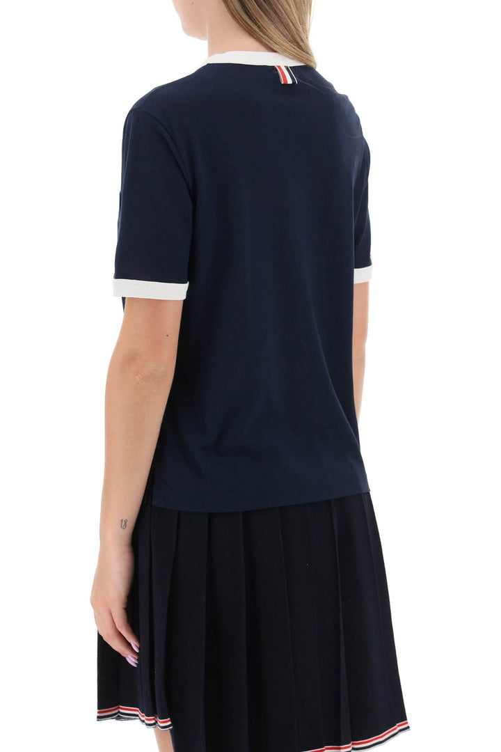 T Shirt With Contrasting Trims - Thom Browne - Women