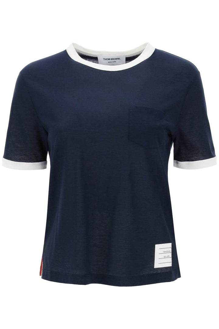 T Shirt With Contrasting Trims - Thom Browne - Women