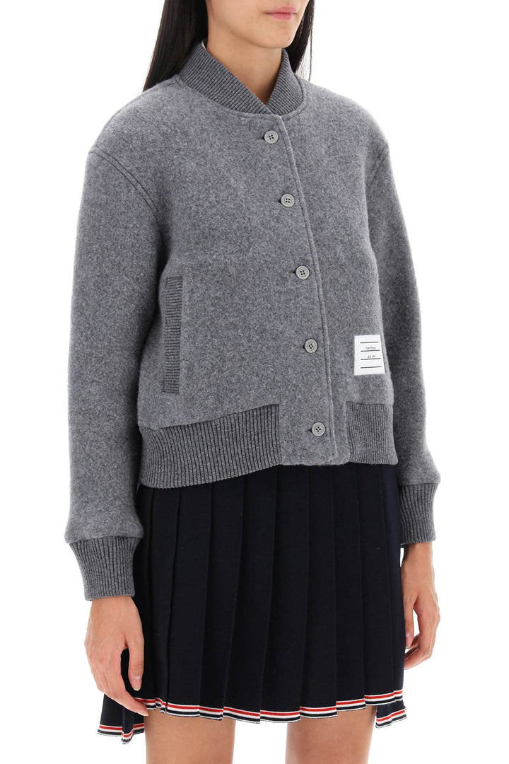 Wool Knit Bomber Jacket - Thom Browne - Women