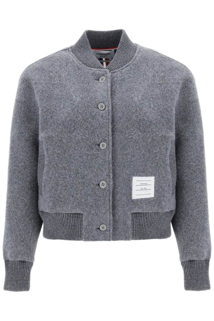 Wool Knit Bomber Jacket - Thom Browne - Women