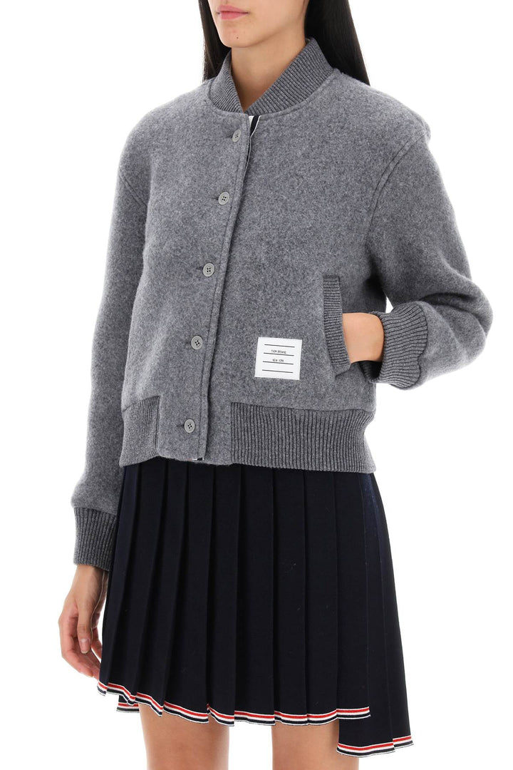 Wool Knit Bomber Jacket - Thom Browne - Women