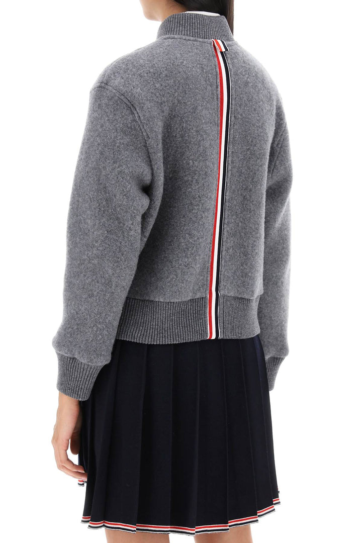 Wool Knit Bomber Jacket - Thom Browne - Women