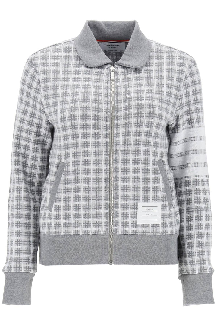 4 Bar Sweatshirt In Check Knit - Thom Browne - Women