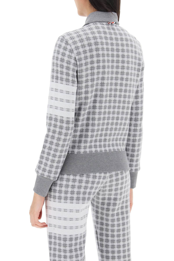 4 Bar Sweatshirt In Check Knit - Thom Browne - Women