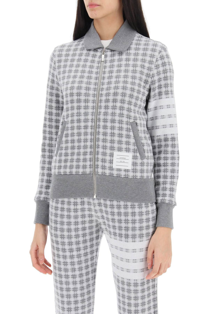 4 Bar Sweatshirt In Check Knit - Thom Browne - Women