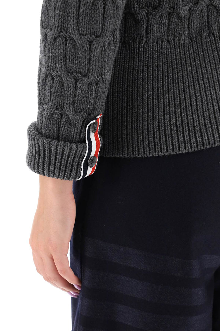 Sweater In Wool Cable Knit - Thom Browne - Women