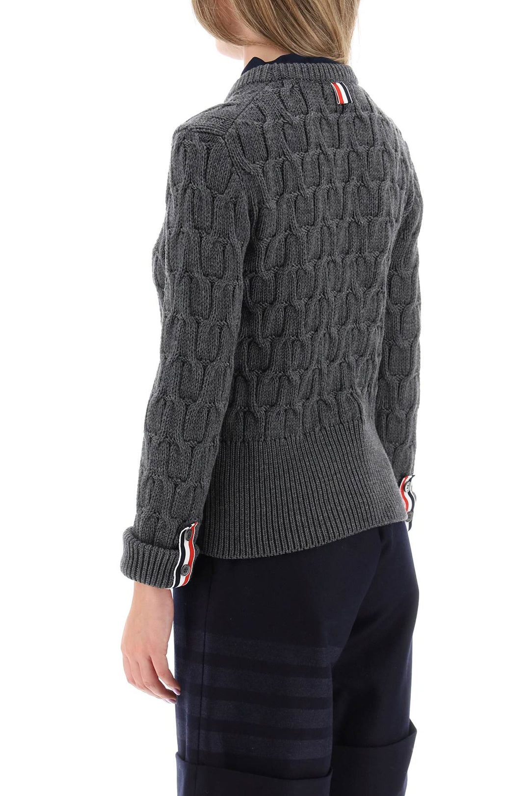 Sweater In Wool Cable Knit - Thom Browne - Women