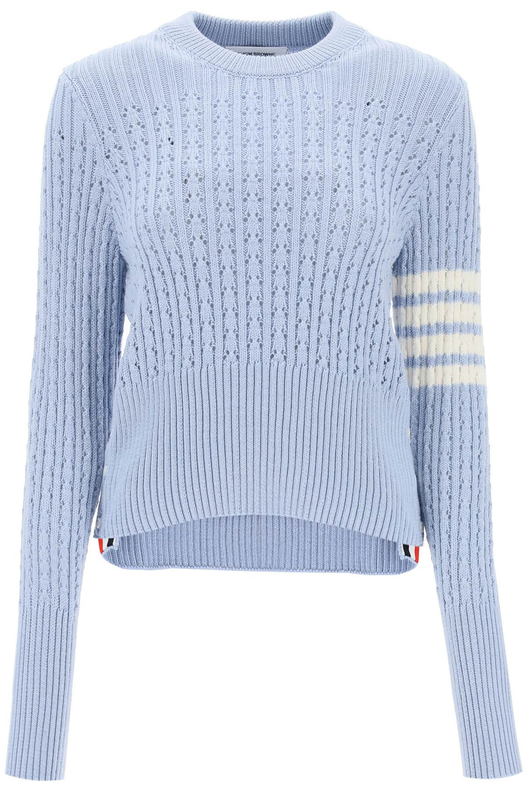 Pointelle Stitch Merino Wool 4 Bar Sweater - Thom Browne - Women