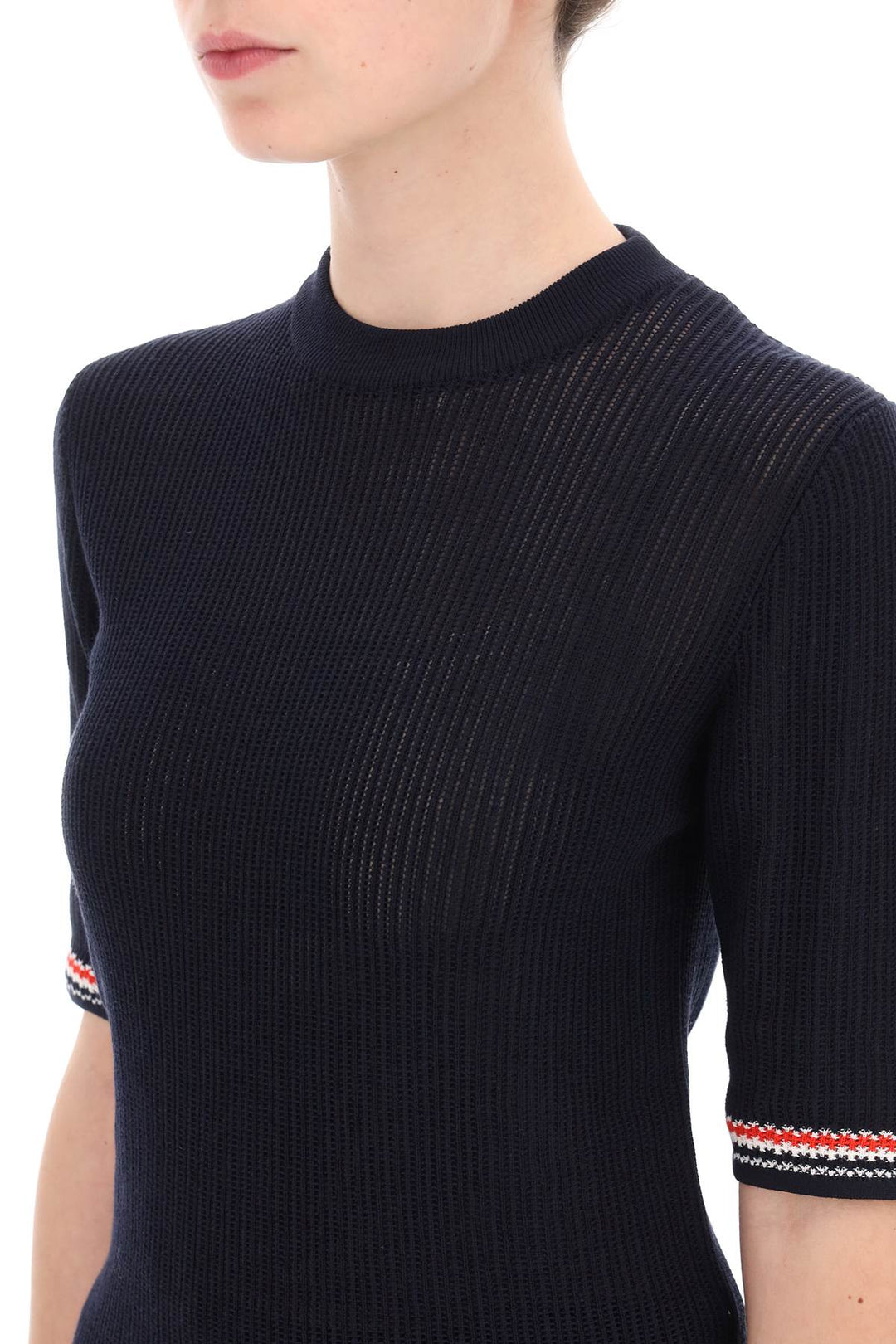 Pointelle Knit T Shirt - Thom Browne - Women