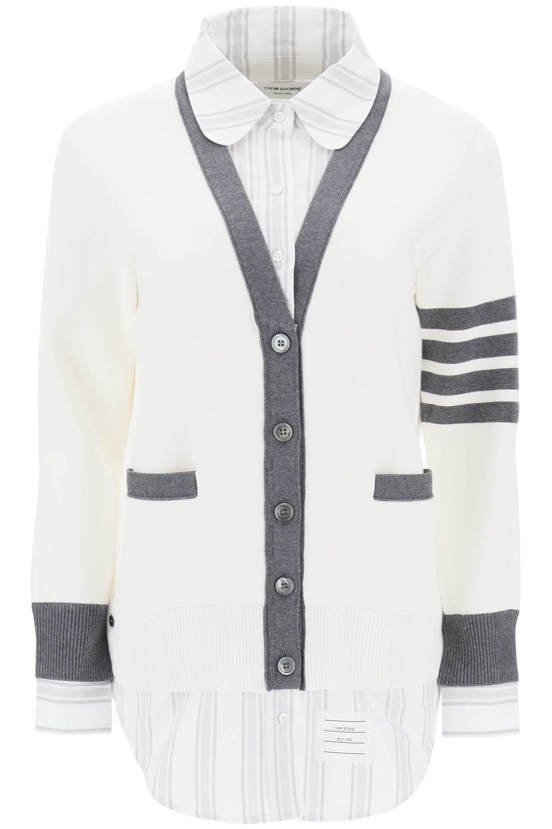 4 Bar Cotton Cardigan Shirt Combo - Thom Browne - Women