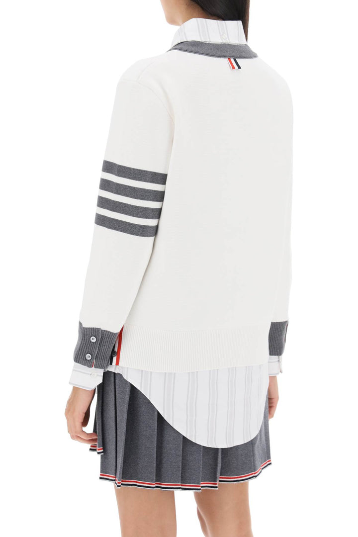 4 Bar Cotton Cardigan Shirt Combo - Thom Browne - Women