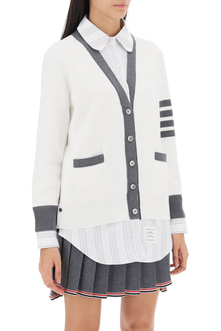 4 Bar Cotton Cardigan Shirt Combo - Thom Browne - Women