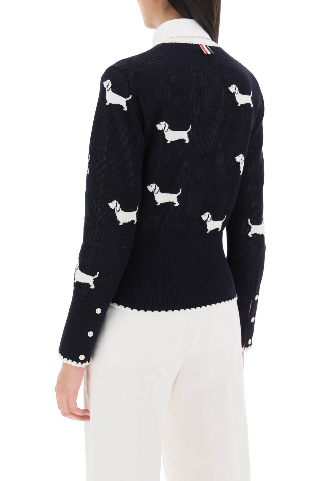 Hector Cardigan In Pointelle Knit - Thom Browne - Women