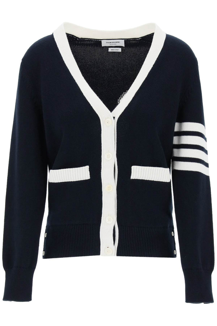 4 Bar Cardigan With Hector Intarsia - Thom Browne - Women