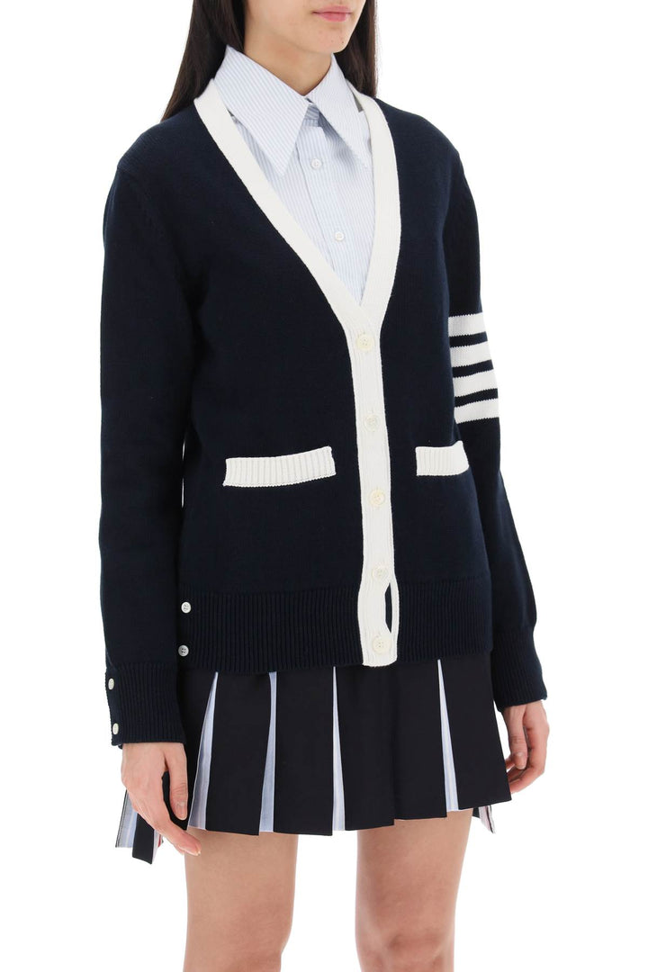 4 Bar Cardigan With Hector Intarsia - Thom Browne - Women