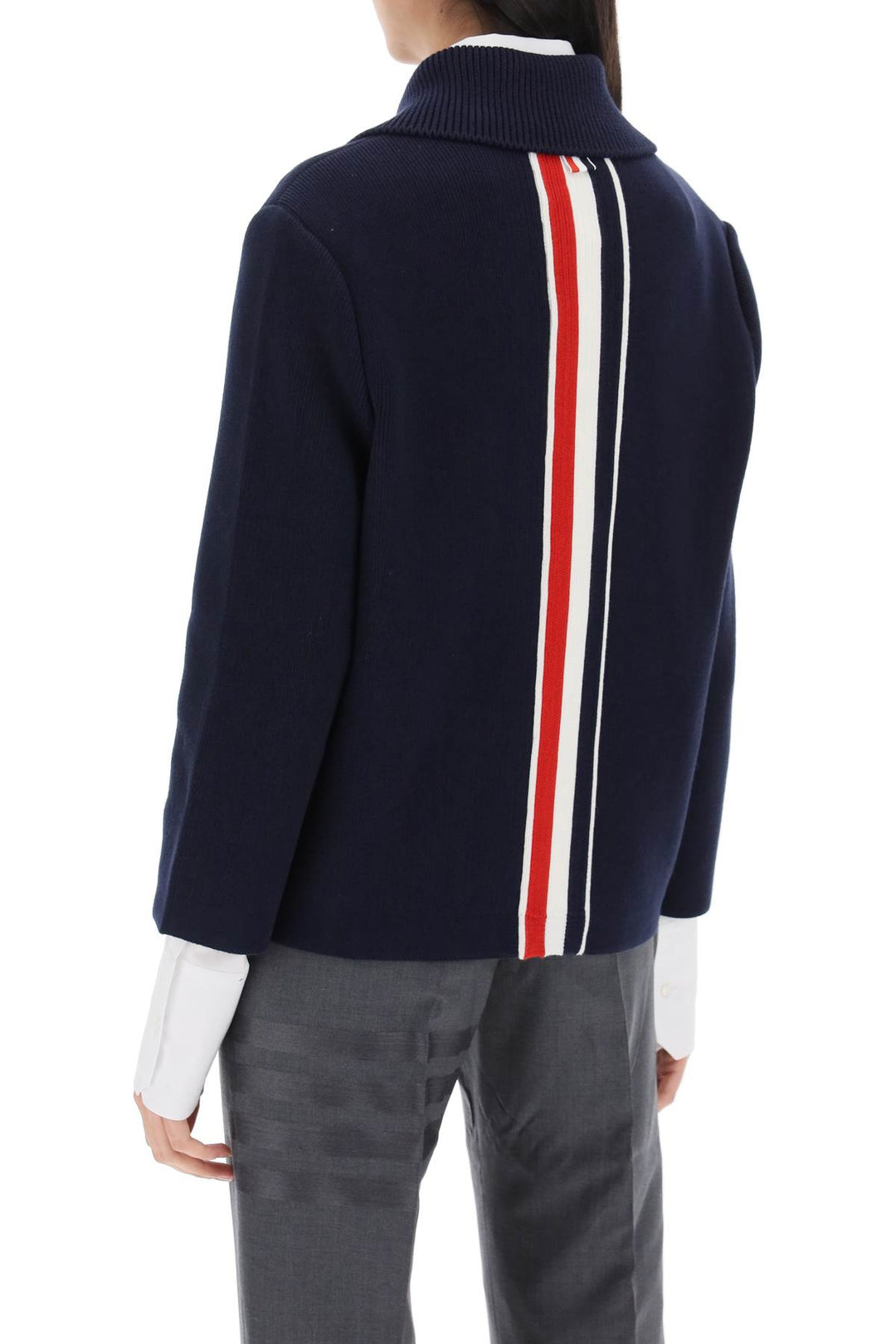 Cotton Cashmere Knit Jacket - Thom Browne - Women