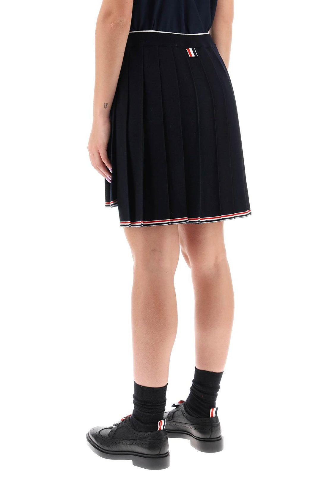 Knitted Pleated Mini Skirt - Thom Browne - Women