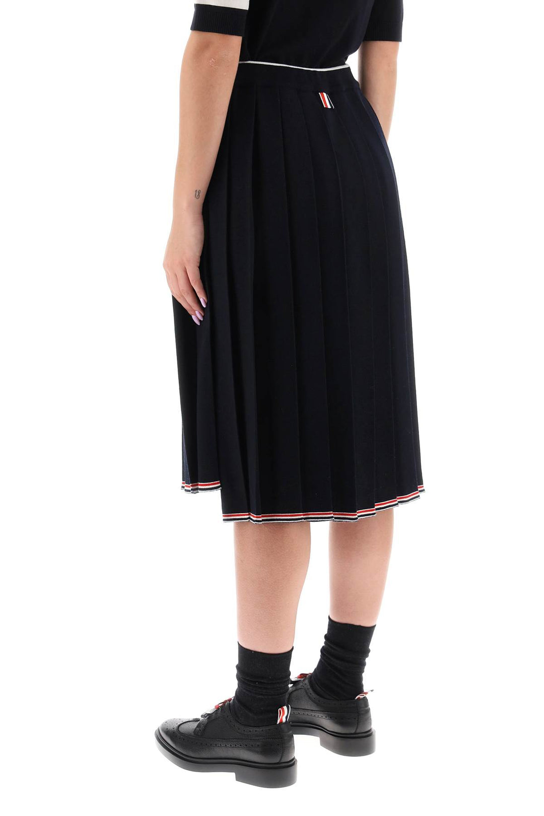 Knitted Pleated Midi Skirt - Thom Browne - Women