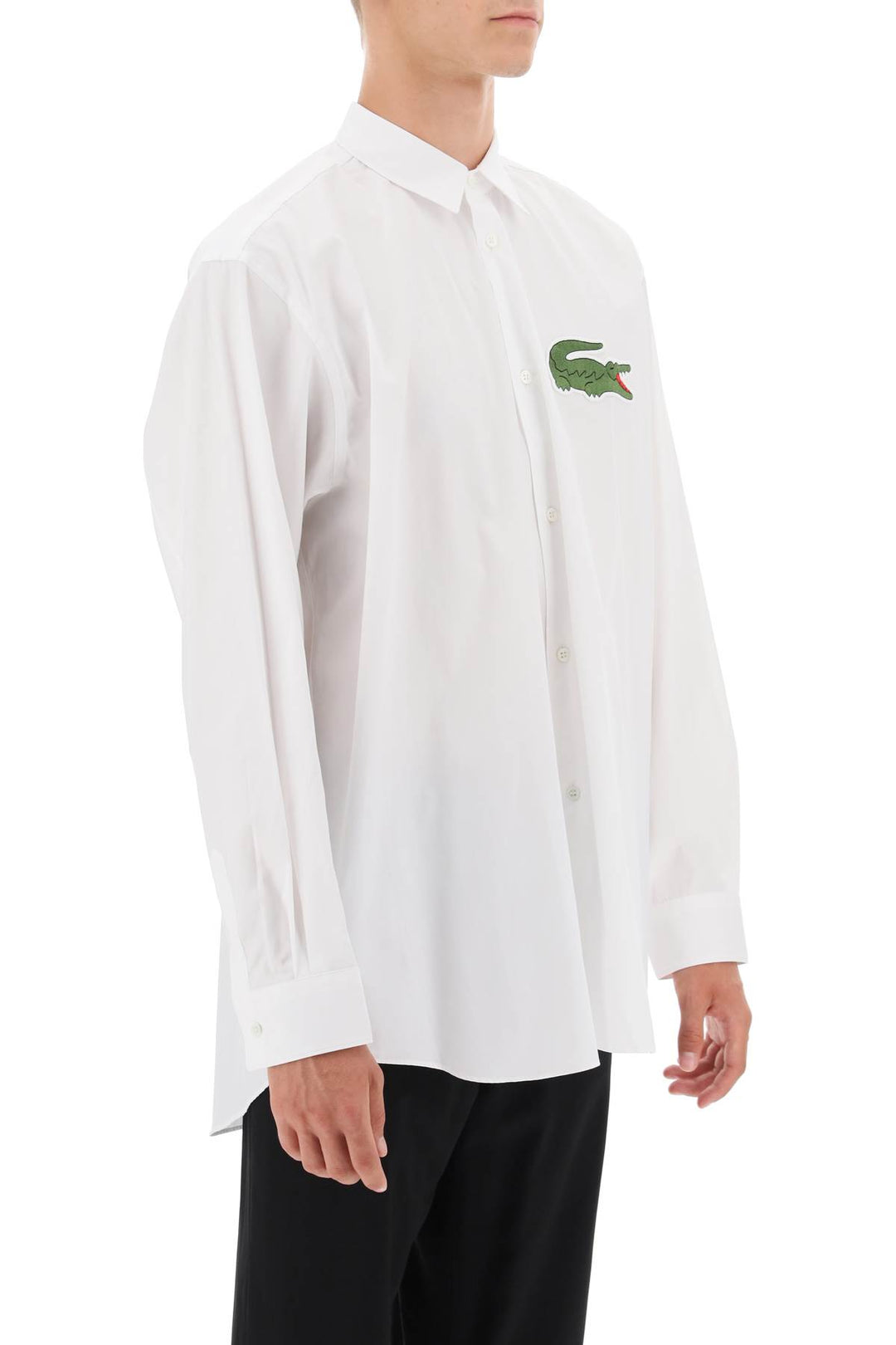 X Lacoste Oversized Shirt With Maxi Patch - Comme Des Garçons Shirt - Men