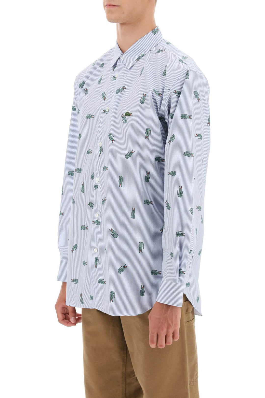 X Lacoste Oxford Shirt With Crocodile Motif - Comme Des Garçons Shirt - Men