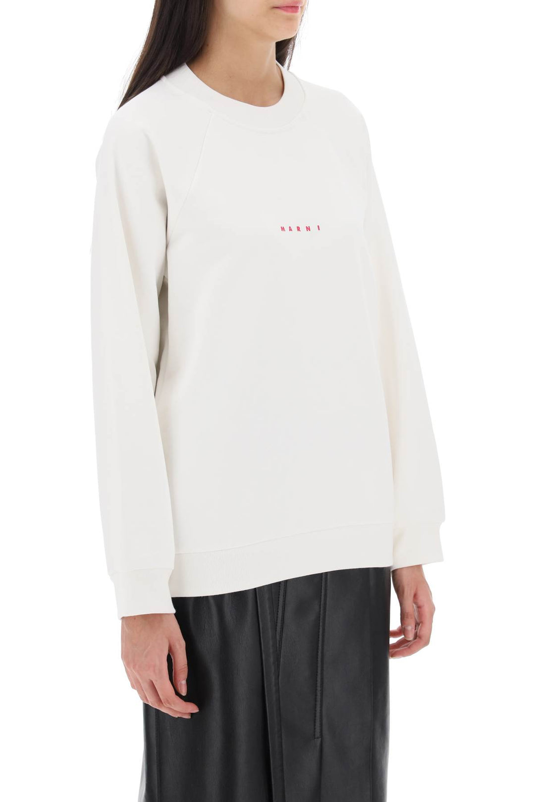 Crew Neck Sweatshirt With Logo Print - Marni - Women