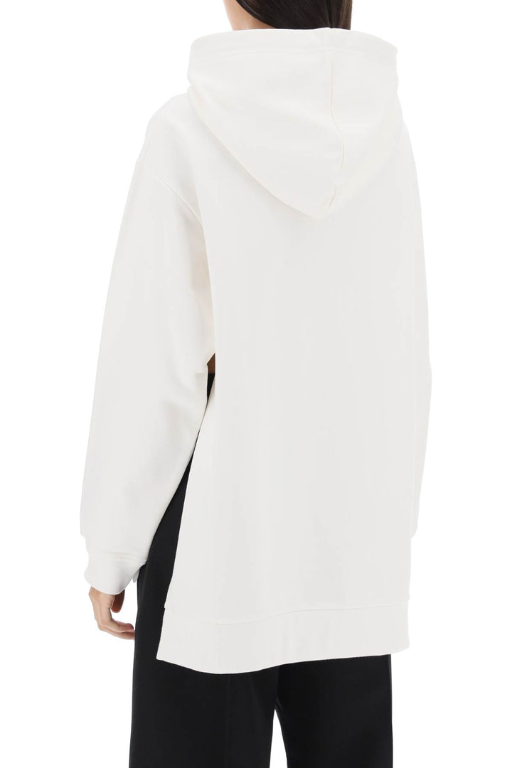 Hoodie With Maxi Logo Print And Side Slits - Marni - Women