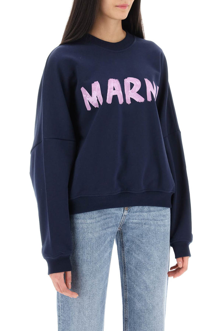 Logo Print Boxy Sweatshirt - Marni - Women