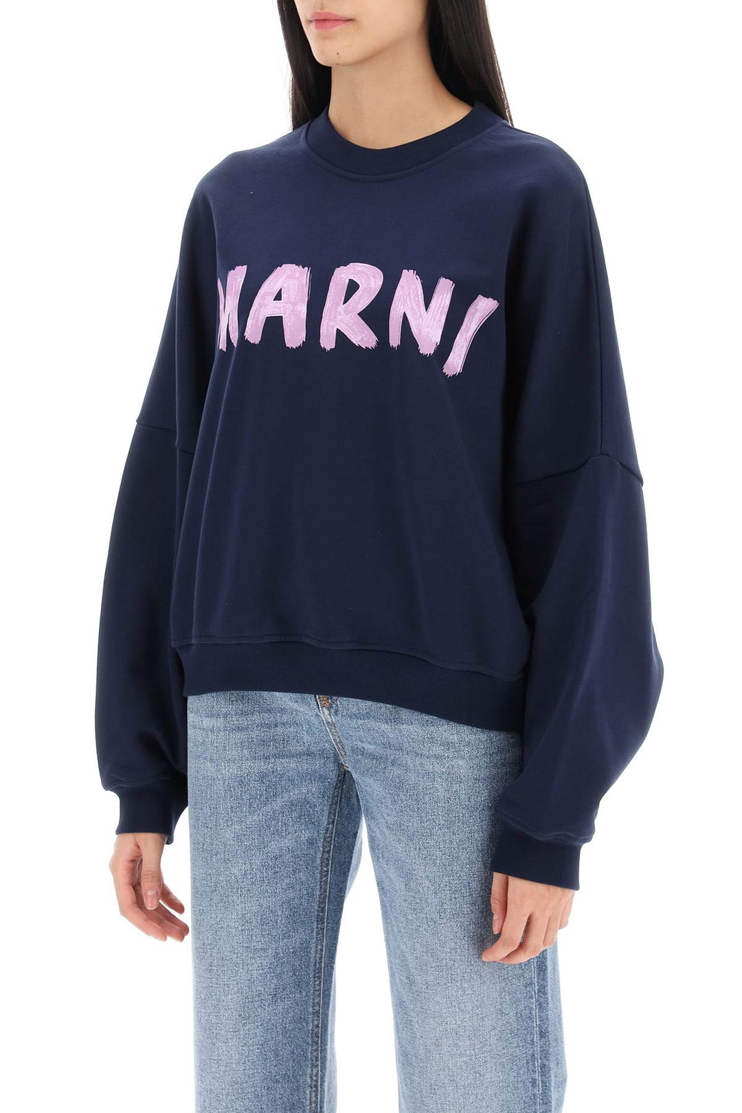 Logo Print Boxy Sweatshirt - Marni - Women