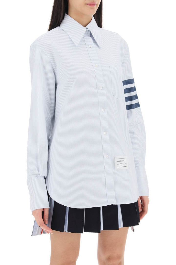 Striped Oxford Shirt With Pointed Collar - Thom Browne - Women