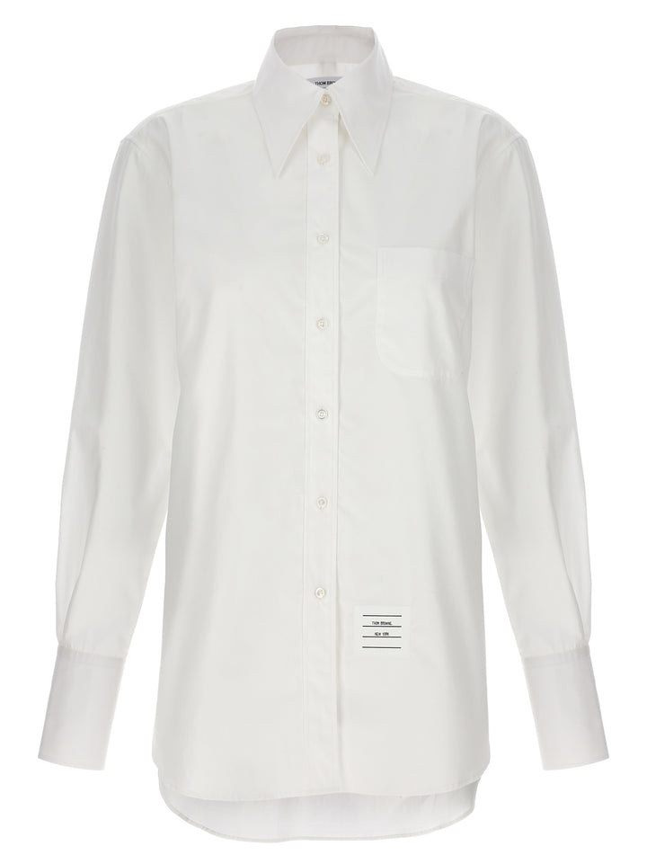 Exaggerated Point Collar Shirt, Blouse White