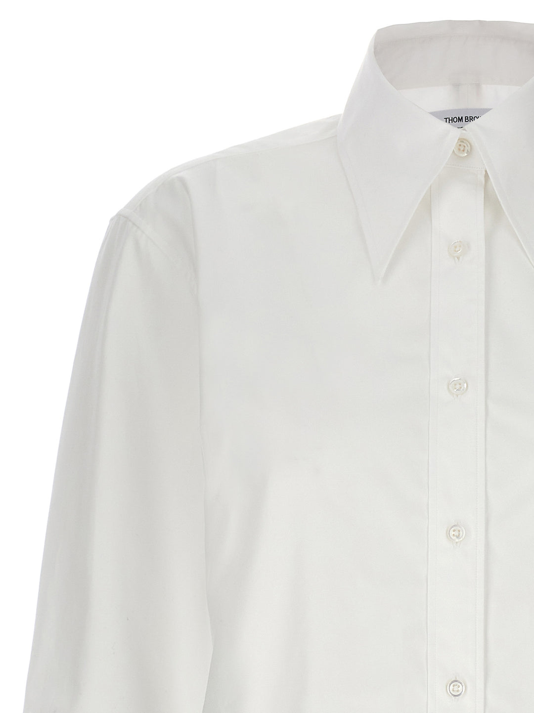 Exaggerated Point Collar Shirt, Blouse White