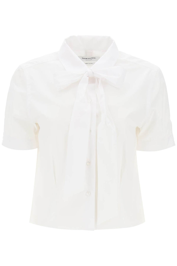 Short Sleeve Shirt With Bow - Thom Browne - Women