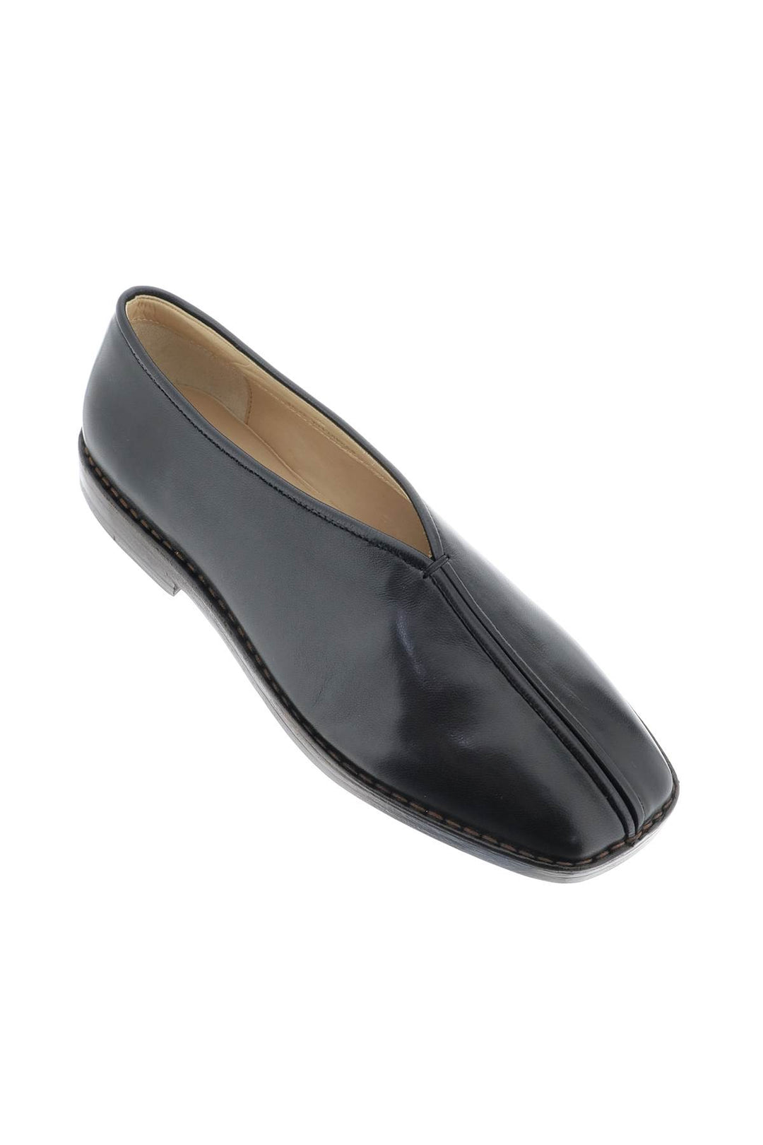 Shiny Nappa Leather Slip Ons - Lemaire - Women