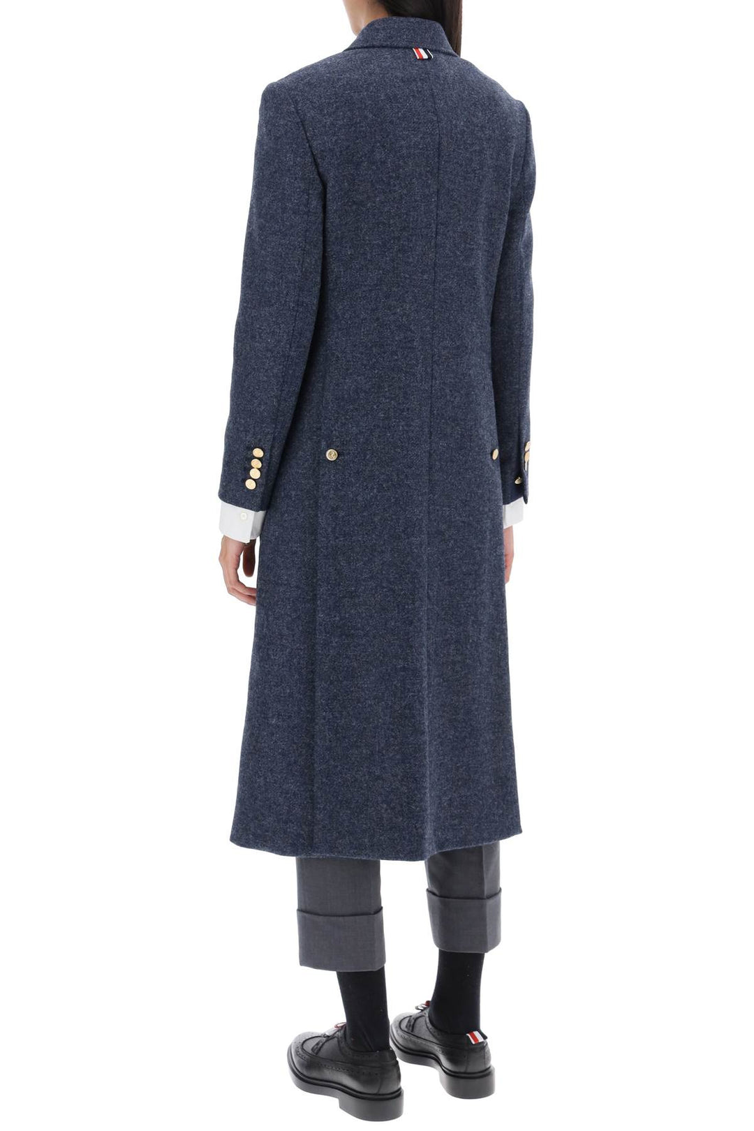 Single Breasted Coat In Wool - Thom Browne - Women