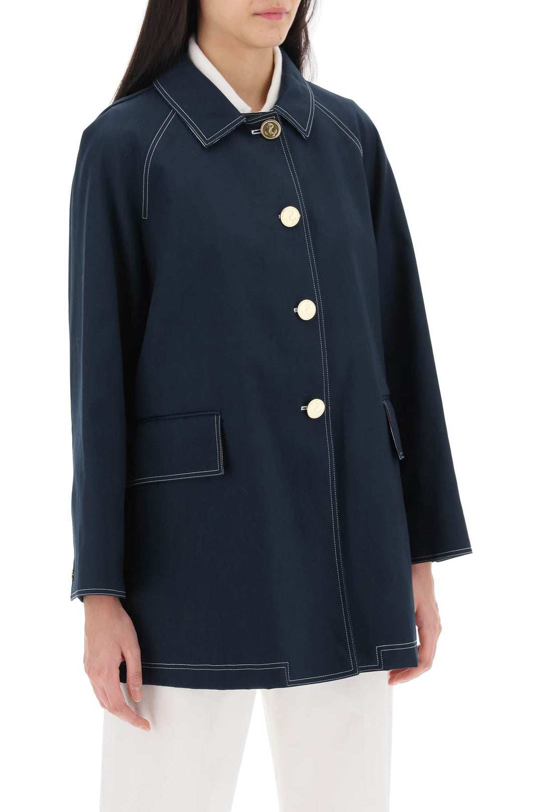 Midi Car Coat In Mackintosh - Thom Browne - Women