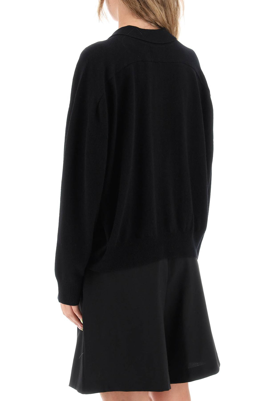 'Forana' Long Sleeved Cashmere Polo Shirt - Loulou Studio - Women